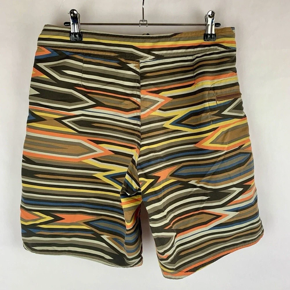 Patagonia Mens Swim Trunks 29 x 8 Board Shorts Unlined Striped Gorpcore Beach